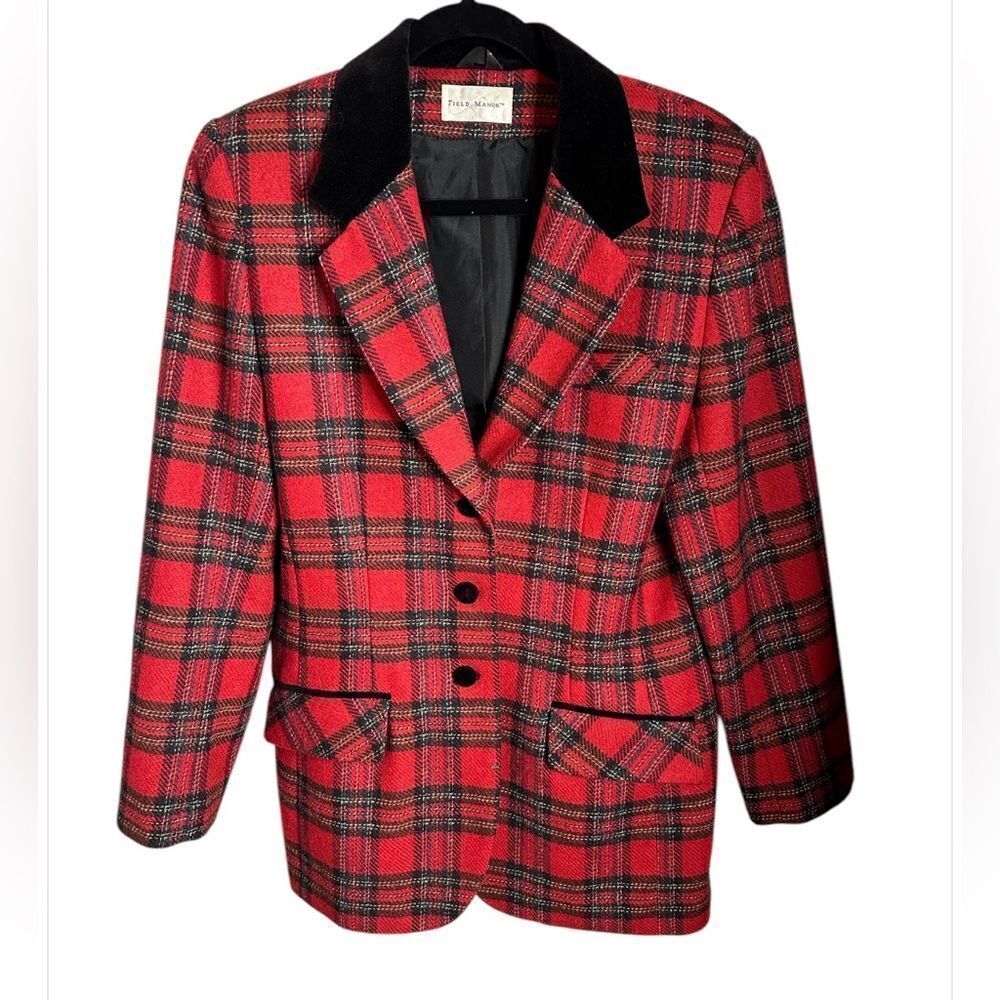 Fields and Manor Tartan Plaid Blazer